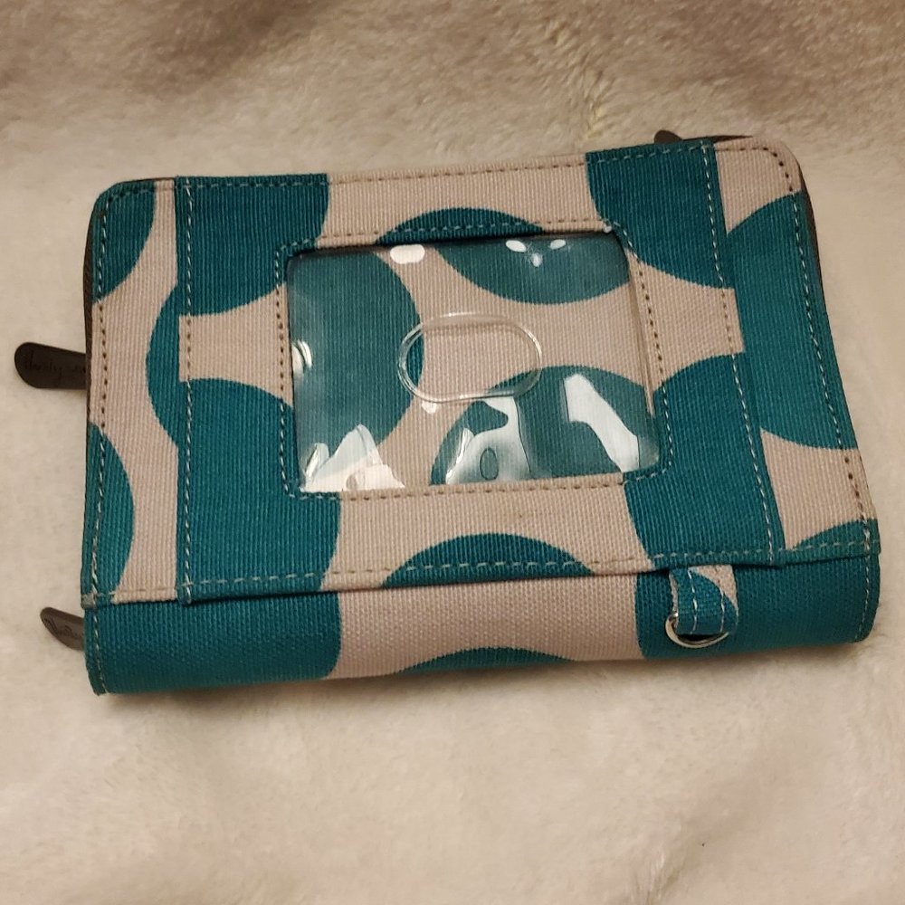 Thirty-One Every-Day Wristlet, Teal Mod Dot